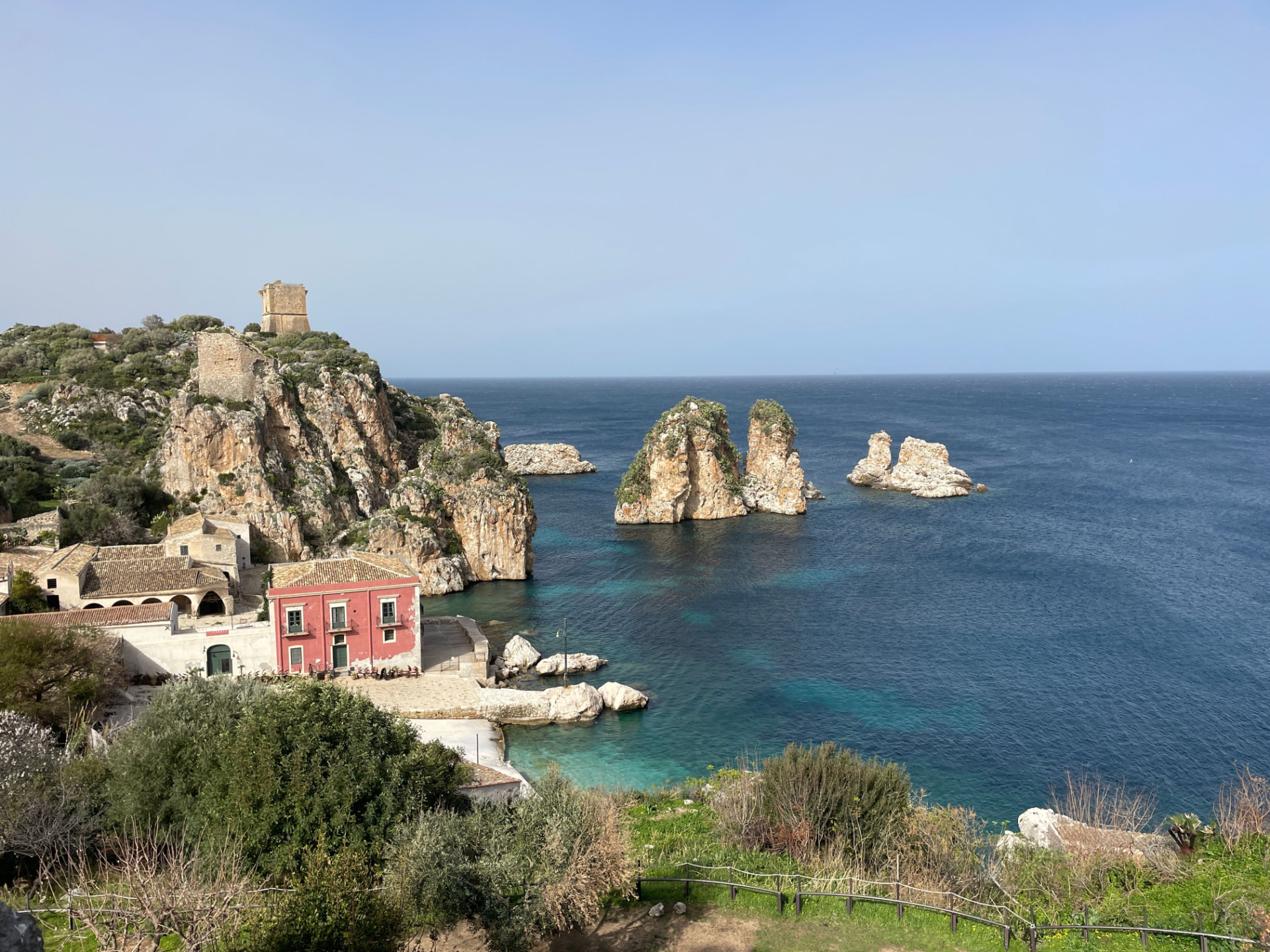 A wedding in Scopello — the Tonnara and the faraglioni